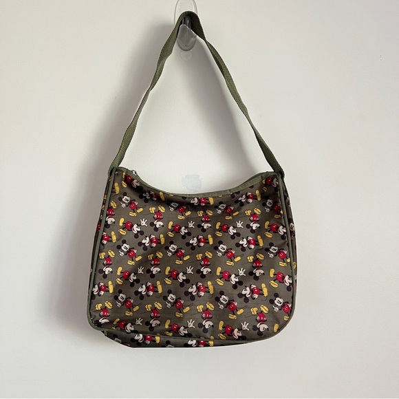 Disney Handbags - Disney Mickey Mouse Olive Green Nylon Shoulder Bag